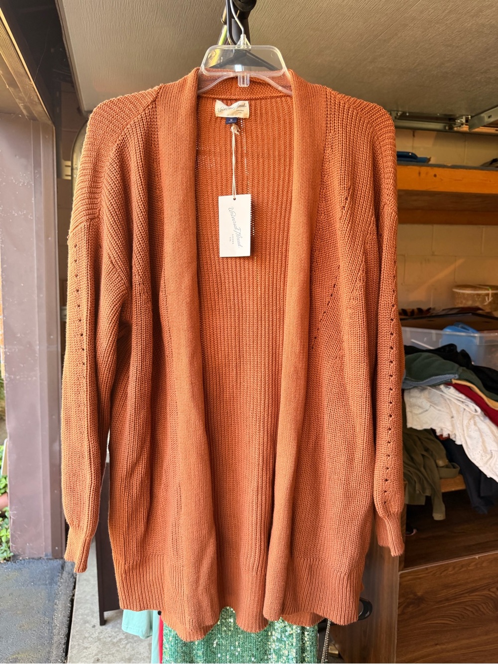 Universal Thread Open-Front Cardigan in Rust